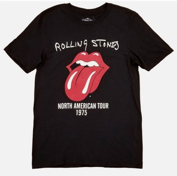 the Rolling Stones Tops - The Rolling Stones Black North American Tour 1975 Graphic Tee T-Shirt XL NEW!